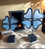 30cm -35cm ebatlarında kırılmaz polyester,2 li yonca figürlü siyah biblo thumbnail 1