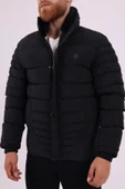 Erkek Dik Yaka Siyah Kışlık Mont & Kaban & Parka -FN20020 - 4