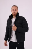 Erkek Dik Yaka Siyah Kışlık Mont & Kaban & Parka -FN20020 - 1