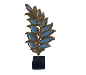 yaprak desenli aynalı kaideli sarı renk biblo thumbnail 4