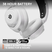 SteelSeries Arctis Nova 7X Beyaz Kablolu/Kablosuz Kulak Üstü Oyuncu Kulaklığı - 3