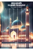 Ramazan İmsakiyesi Modern Kişiye Özel Tasarımlı Dijital Baskı 1 Adet A4 300 gr Model 12 - 1