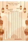 Ramazan İmsakiyesi Modern Kişiye Özel Tasarımlı Dijital Baskı 2 Adet A4 300 gr Model 45 - 1