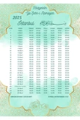 Ramazan İmsakiyesi Modern Kişiye Özel Tasarımlı Dijital Baskı 2 Adet A4 300 gr Model 49 - 1