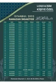 Ramazan İmsakiyesi Modern Kişiye Özel Tasarımlı Dijital Baskı 2 Adet A4 300 gr Model 29 - 1