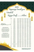 Ramazan İmsakiyesi Modern Kişiye Özel Tasarımlı Dijital Baskı 6 Adet A4 300 gr Model 48 - 1