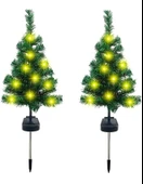 2 Adet Solar Güneş Enerjili Gün Işığı Dekoratif Çam Ağacı Bahçe Peyzaj Aydınlatma Süsü Led Işık - 2