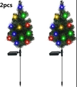 2 Adet Solar Güneş Enerjili RGB Işığı Dekoratif Çam Ağacı Bahçe Peyzaj Aydınlatma Süsü Led Işık - 5