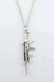 M4 Silah - Pubg Gümüş Kaplama Düz Zincir Kolye thumbnail 1