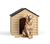 Omnipazar SY-5100 Dış Mekan Plastik Pet Köpek Kulubesi Kahve-Şampanya - 2