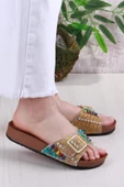 Fort Pienn 20050 Anatomik Rahat Taşlı Boncuklu Tek Tokalı Kadın Terlik thumbnail 6