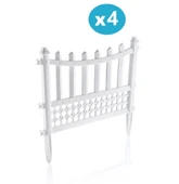 Omnipazar SY-5998 Elite Plastik Dekoratif Bahçe Çiti 4'lü Set 60x55 cm Beyaz - 1