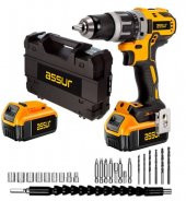 Assur Pro 58W 6Ah W-line Metal Şanzıman Çift Akülü Darbeli Şarjlı Matkap Profesyonel - 1