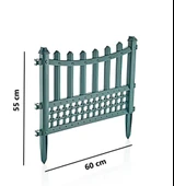 Omnipazar SY-5998 Elite Plastik Dekoratif Bahçe Çiti 4'lü Set 60x55 cm Yeşil - 2
