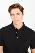 Erkek Regular Fit Polo T-shirt Black Black XL thumbnail 2
