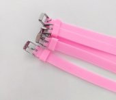 Bileklik 5 li Silikon Pembe 08 mm Ayarlanabilir Charm Takılabilen Bileklik - 3
