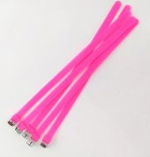Bileklik 5 li Silikon Pembe 08 mm Ayarlanabilir Charm Takılabilen Bileklik - 2