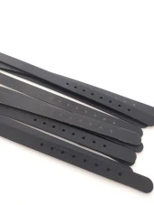 Bileklik 10 lu Silikon Siyah 08 mm Ayarlanabilir Charm Takılabilen Bileklik thumbnail 2