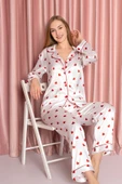Ekru Kalpli Saten Pijama Takımı thumbnail 1