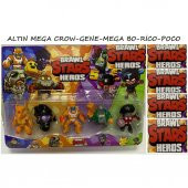 BRAWL STARS OYUNCAK 5 FİGÜR ALTIN MEGA CROW GENE BO RİCO POCO - 1