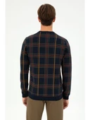 U.S. Polo Assn. Erkek Kareli Desenli Uzun Kol Sweatshirt - Rahat ve Şık - 3