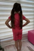 Pembe Kuromi Kısa Kollu Şortlu Çizgi Karakter Baskılı Kız Çocuk 2li Takım - 3