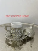 GAZİANTEP 34CM KROM NİKEL KAPLAMA 34CMSunum Servis Tepsisi OTANTİK Görünümlü(FİNCAN HEDİYELİ) - 4