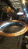 Gaziantep Bakır İşlemeli-Dövmeli Sunumluk-iskender Tabak Genişlik :30cm - 1