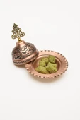 DMT  GAZİANTEP BAKIR EL İŞLEMESİ EL YAPIMI KAHVE YANI SUNUMLUK MİNİ LOKUMLUK (12cm*7cm 1mm kalınlık) - 2
