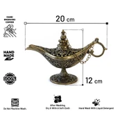 DMT Gaziantep Bakır Buhardanlık-Tütsülük sihirli lamba alaattin yükseklik 12 cm - 4