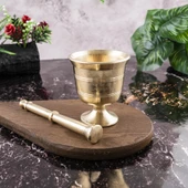 DMT Gaziantep Bakır Pirinç Döküm Havan eli kalınlık:0,6mm Ağız genişli 6,5cm Ağırlık:0,900gr - 3