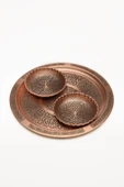 DMT  GAZİANTEP BAKIR ÇEREZLİK SETİ  KURUYEMİŞ  2 'LI SET(10cm X 3cm)(24CM TEPSİ) - 2