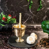 DMT Gaziantep Bakır Pirinç Döküm Havan eli kalınlık:0,6mm Ağız genişli 6,5cm Ağırlık:0,900gr - 5