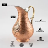 DMT COPPER Gaziantep Bakır El İşlemeli Otantik Sürahi (OTANTİK KUTULU) - 5