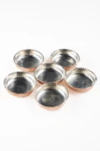 DMT COPPER GAZİANTEP DÖVME BAKIR ÇEREZLİK SETİ KAHVALTILIK KURUYEMİŞ REÇEL 6 'LI SET(10cm X 3cm) - 2