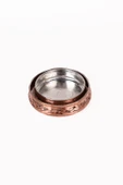 DMT GAZİANTEP BAKIRDAN EL İŞLEMELİ ÇEREZ VEYA KAHVALTI TABAK büyük 12 cm küçük 10 cm derinlik 2cm - 1