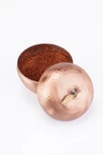 EL İŞİ BAKIR BAHARATLIK TUZLUK BİBERLİK ELMA MOTİF OTANTİK GÖRÜNÜM EL DÖVMESİ (ÇAP 6,5 CM) - 1