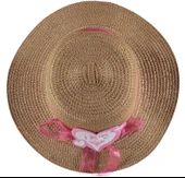 Kız Çocuk Hasır Fötr Plaj Şapka Rattan Tasarım 5/10 YAŞ - 4