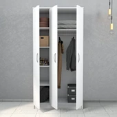 Nisa 3 Kapılı 6 Raflı Geniş Gardrop Beyaz-GRD0901 - 3