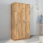 Nisa 3 Kapılı 6 Raflı Geniş Gardrop Çam - GRD0902 - 1