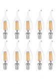 Heka Filament Rustik LED Ampul Kıvrık Uç 8W 3000K E14 Gün Işığı 10'lu ERD-36 - 1