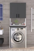 Üst Dolaplı Çok Amaçlı Çamaşır Makinesi Dolabı Antrasit - 1