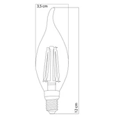 Heka Filament Rustik LED Ampul Kıvrık Uç 8W 3000K E14 Gün Işığı 5'li ERD-36 thumbnail 2