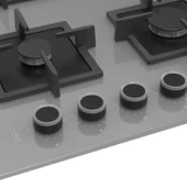 Ferre SC408 65 CM Wok Gözlü Gri Cam Ankastre Ocak (Döküm Izgara) thumbnail 2