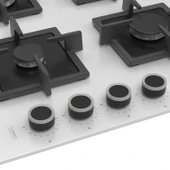 Ferre SC206 Beyaz Cam Ankastre Ocak (Döküm Izgara) - 4