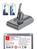 Dyson V8 SV10 Fluffy Plus Tip14000mAh Uyumlu Pil Paketi / Bataryası DysV8-SV10-30 - 2