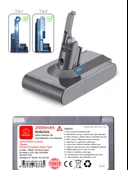 Dyson V8 SV10 Carbon Fiber Tip22500mAh Uyumlu Pil Paketi / Bataryası DysV8-SV10-15 - 2