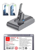 Dyson V8 SV10 Fluffy Tip14000mAh Uyumlu Pil Paketi / Bataryası DysV8-SV10-18 - 2
