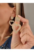 Kalp Love Aşk Sallantılı Model Altın Kaplama Küpe thumbnail 1