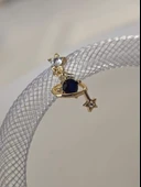 Galaksi Gezegen Satürn Yıldız Model Kıkırdak Piercing Tragus Helix Gold Renk Küpe - 2